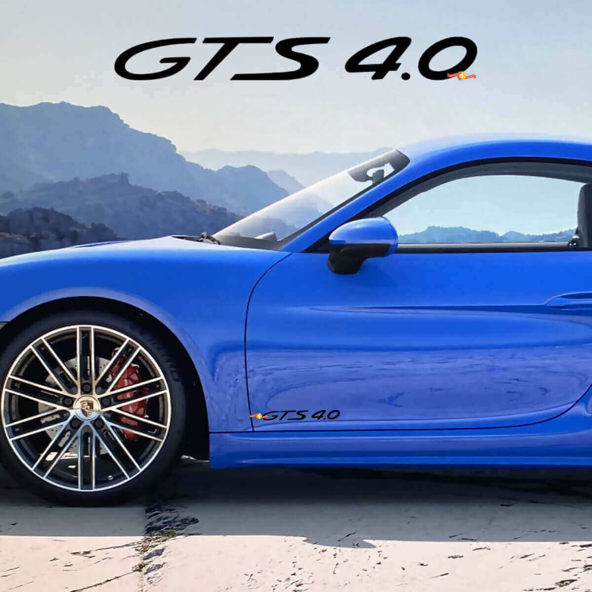 GTS 4.0 Seiten-Tür Vinyl-Aufkleber-Set für Porsche 718 Cayman