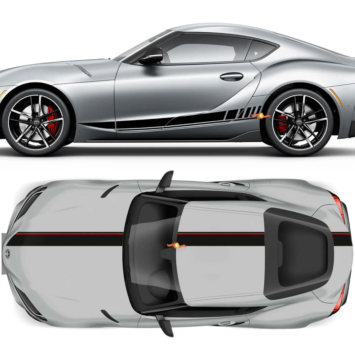Racing-Stripes-Komplettset Vinyl-Aufkleber für Toyota Supra 2020-2026