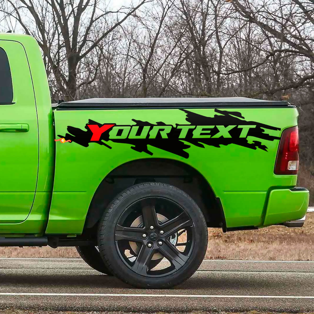Benutzerdefiniertes Vinyl-Aufkleber-Set für Kotflügel mit Schlammspritzern für Dodge Ram Rebel