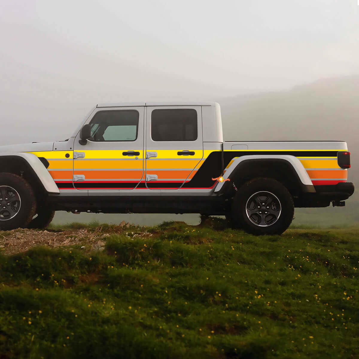 Seiten Retro Vintage Streifen Aufkleber Grafik Vinyl für Jeep Gladiator
