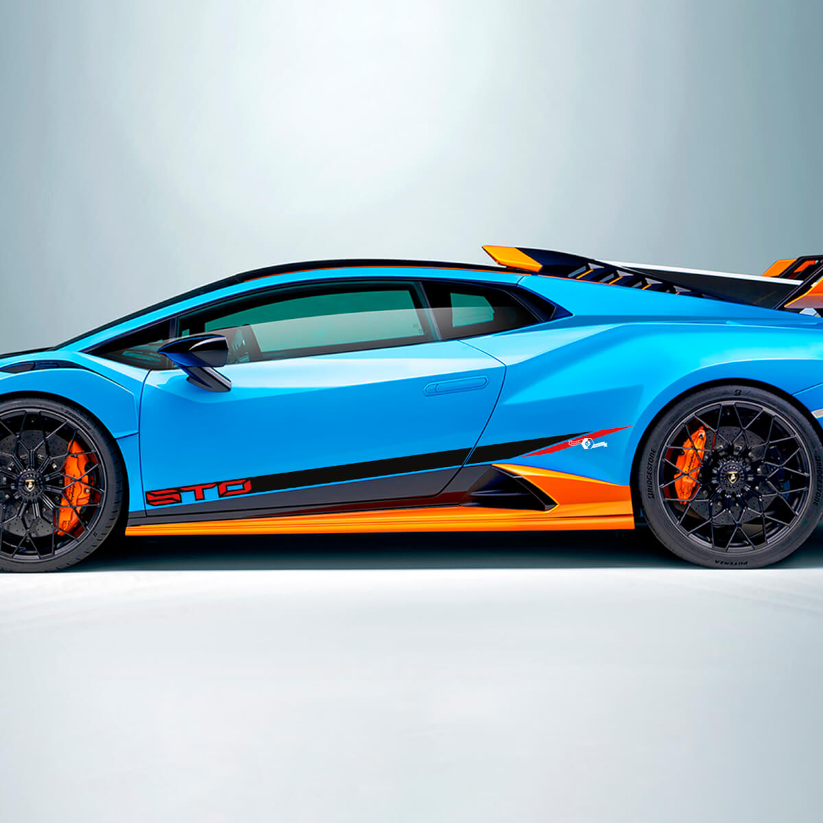 Rennneigung Streifen Seiten Vinyl Aufkleber Grafiken für Lamborghini STO 2
