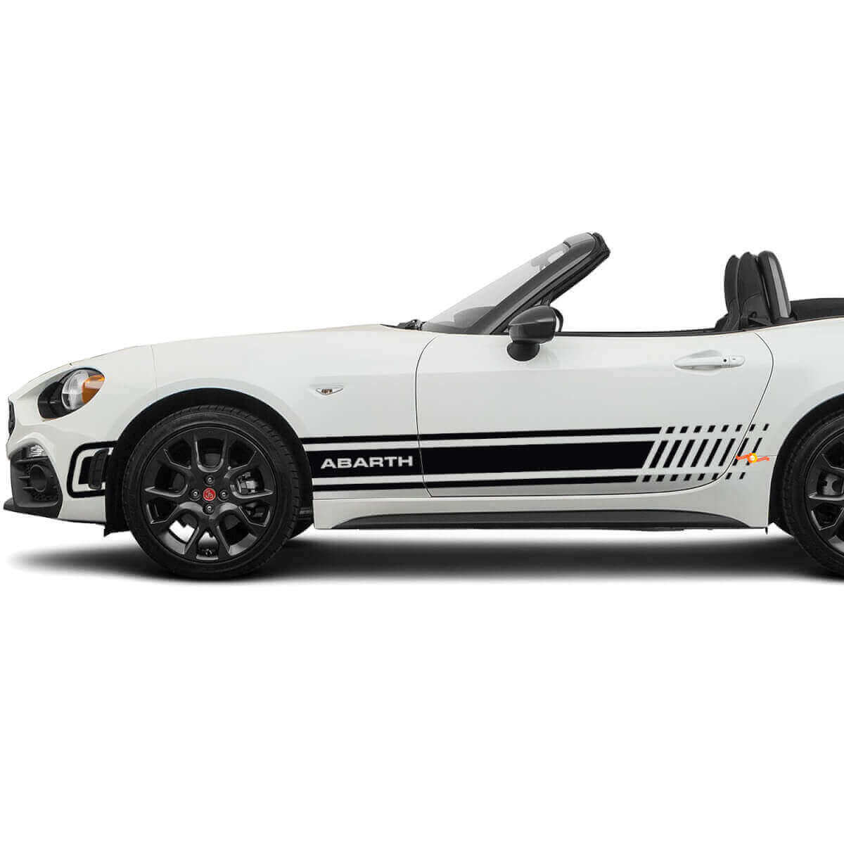 Seitenrennstreifen Aufkleber Grafiksticker für Fiat 124 Spider Abarth
