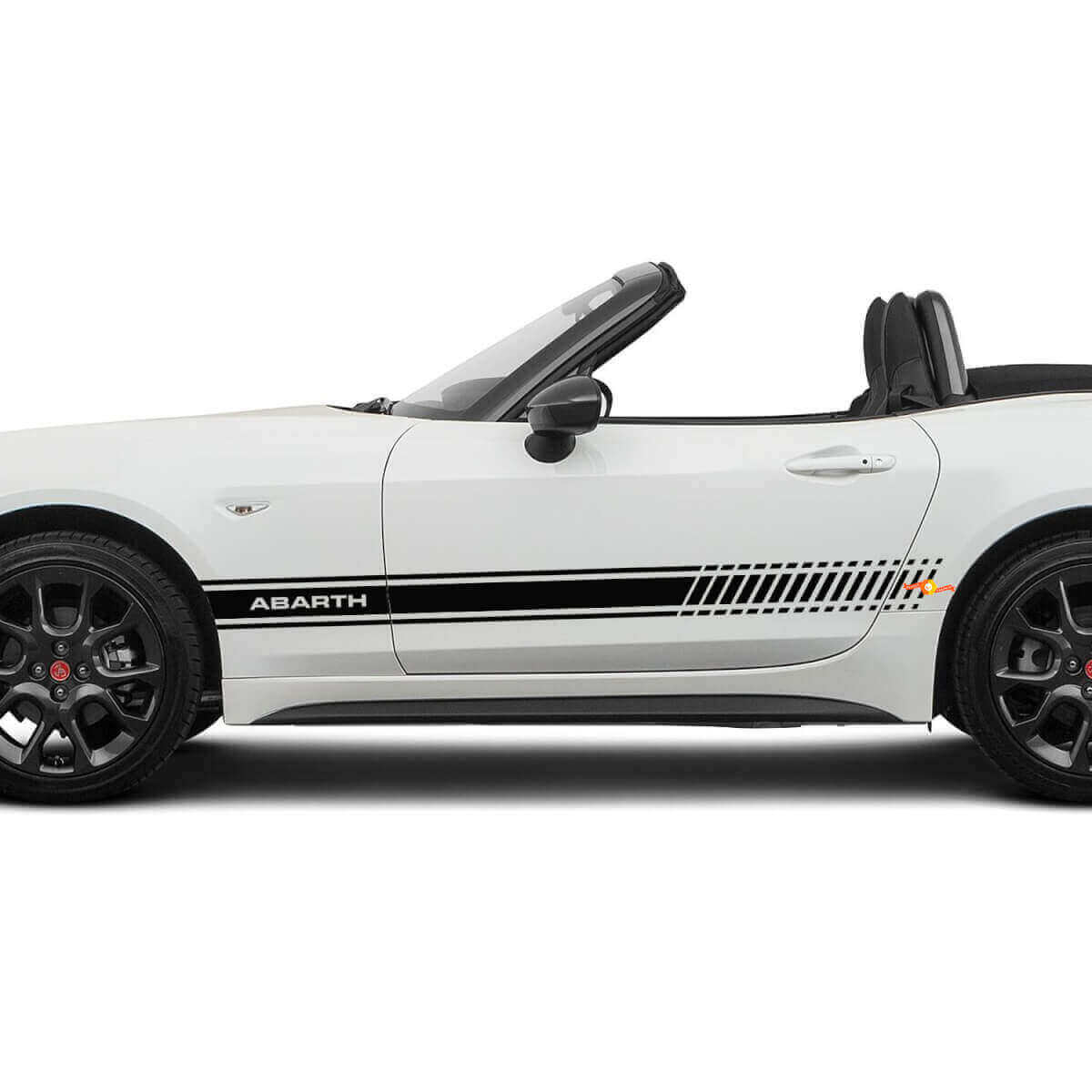 Seitlicher Rennstreifen Aufkleber 2 für Fiat 124 Spider Abarth