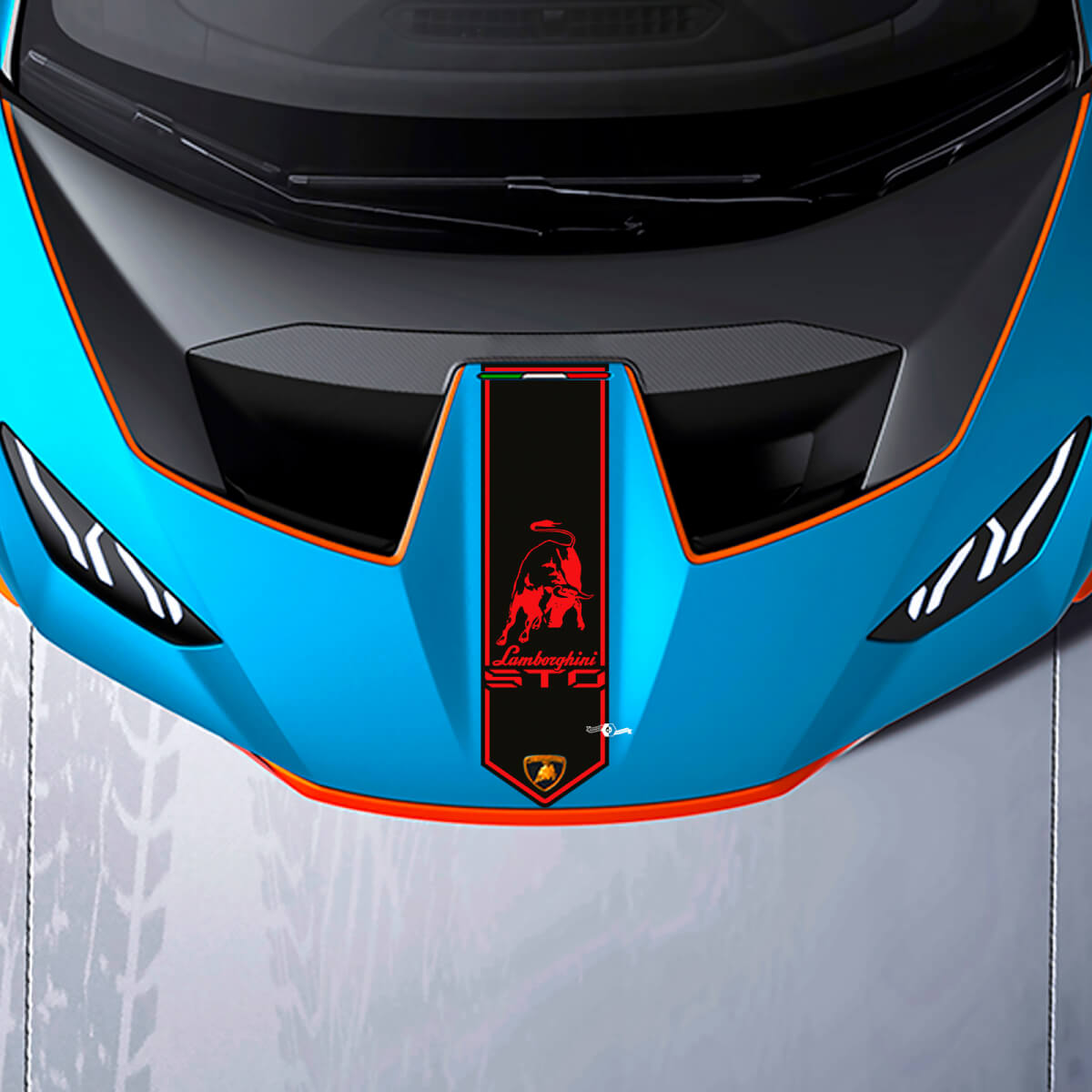 Motorhaube Zentralstreifen Racing Vinyl Aufkleber Grafiken für Lamborghini STO
