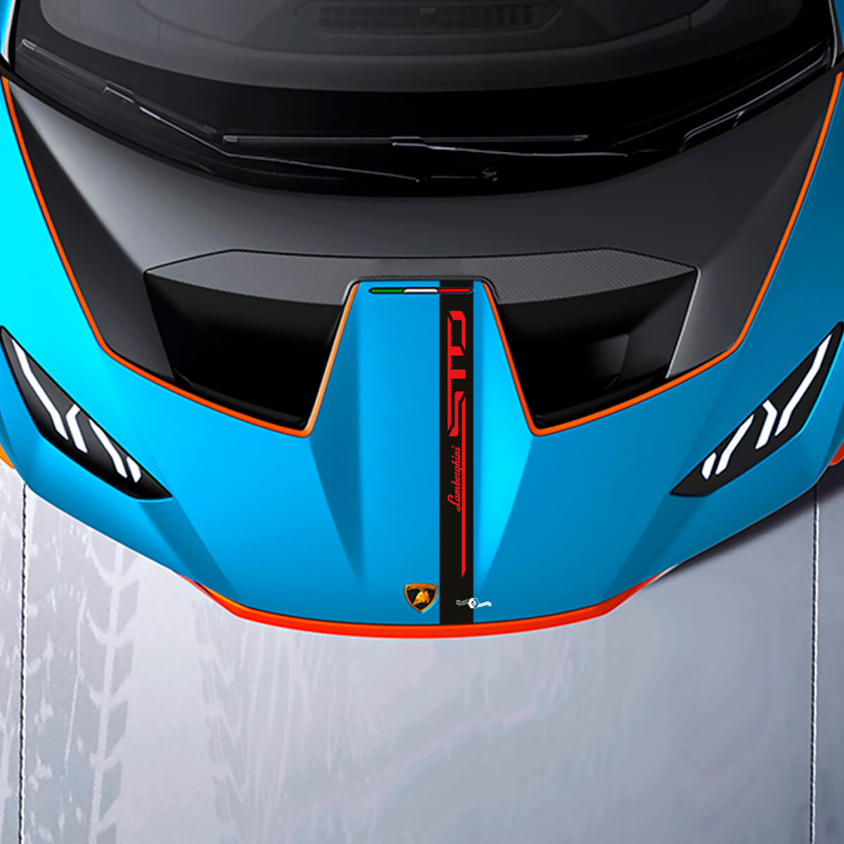 Motorhaubenstreifen Racing Vinyl Aufkleber Grafiken für Lamborghini STO
