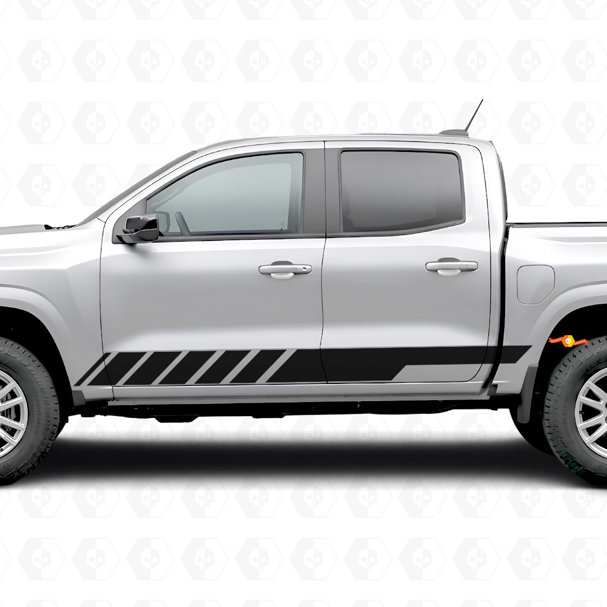 Schräg verlaufende Racing-Tür- & Schweller-Vinylstreifen für Chevrolet Colorado 3. Generation 2023-2026