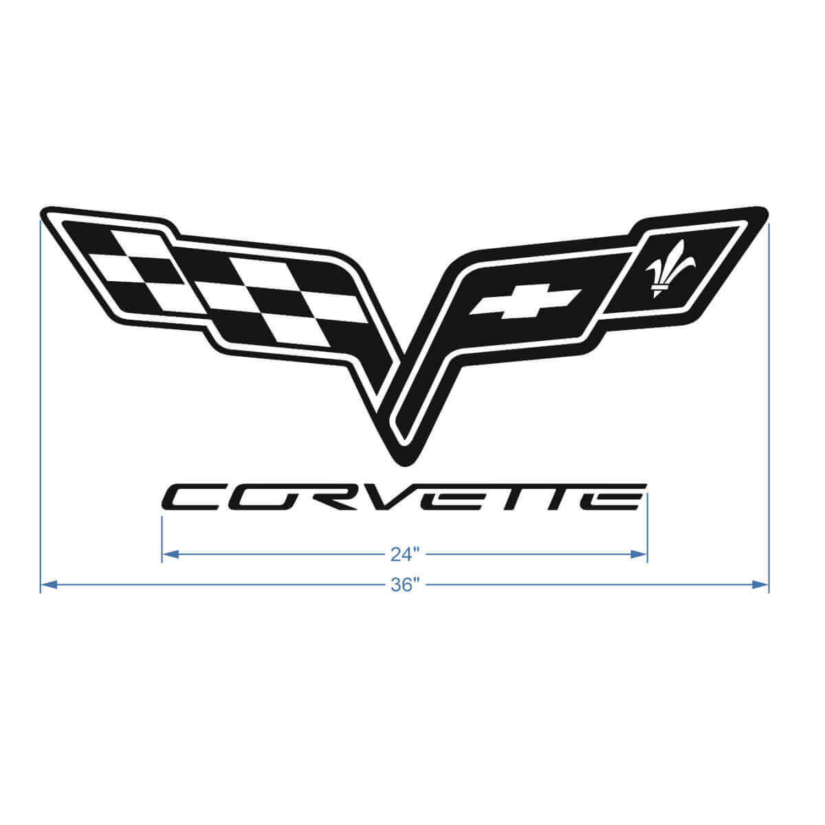 Corvette C6 Motorhaubenlogo Vinyl Aufkleber Sticker
