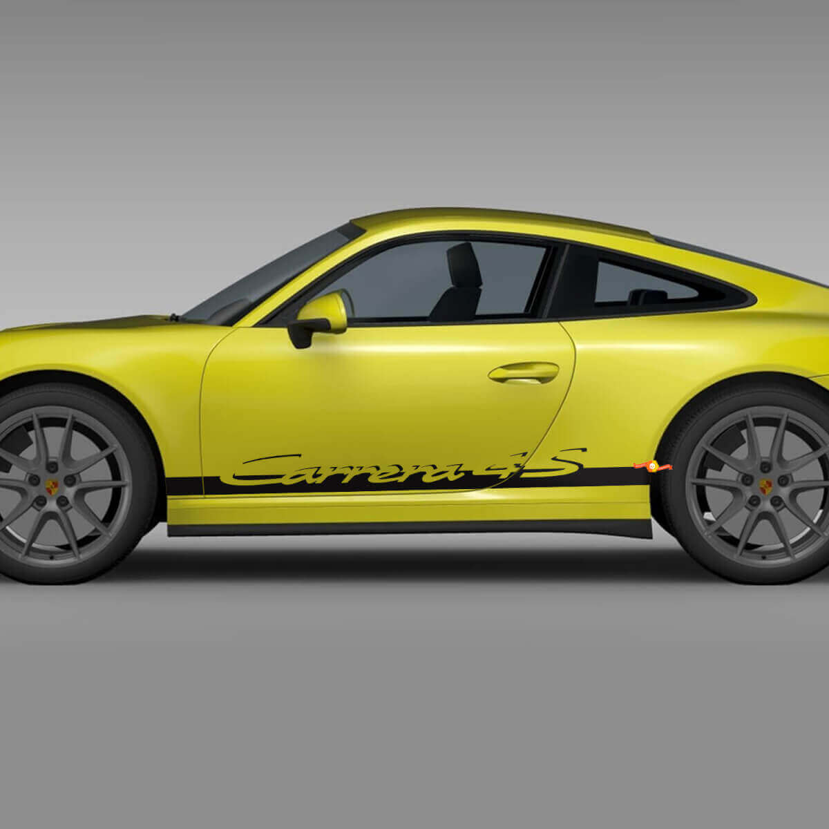 Seitenschweller-Racing-Streifen Aufkleber 2 für Porsche Carrera 4S