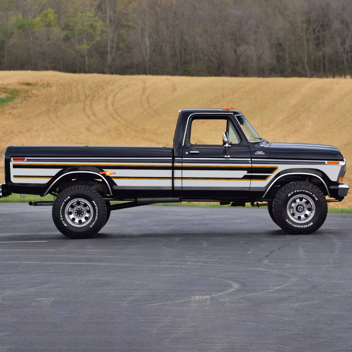 Seiten-Retro-Vintage-Vinylaufklebergrafik passend für 1978 Ford F-150 Ranger Lariat
