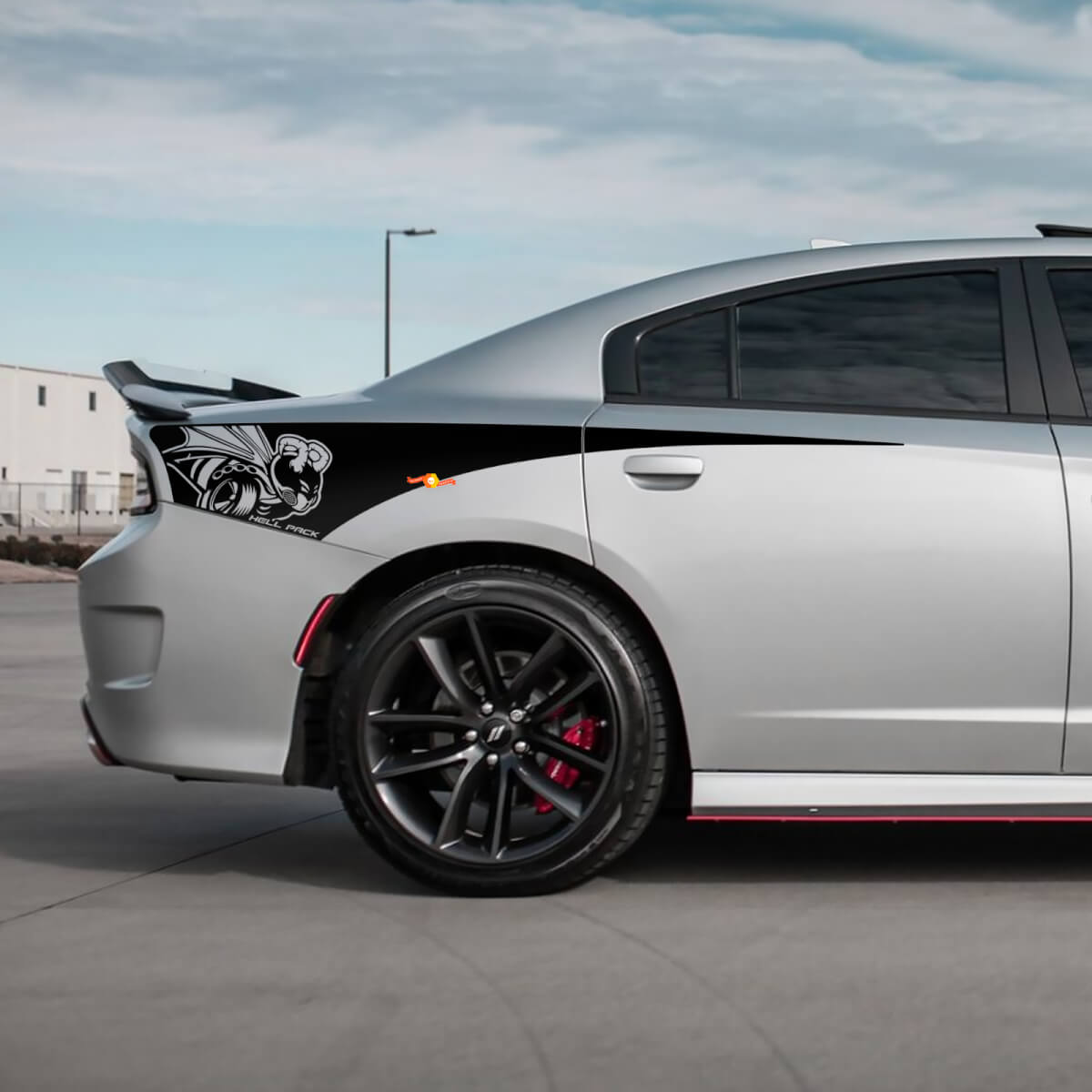 Demon Scat Pack Heckviertel-Seitenstreifen-Vinylaufkleber für Dodge Charger