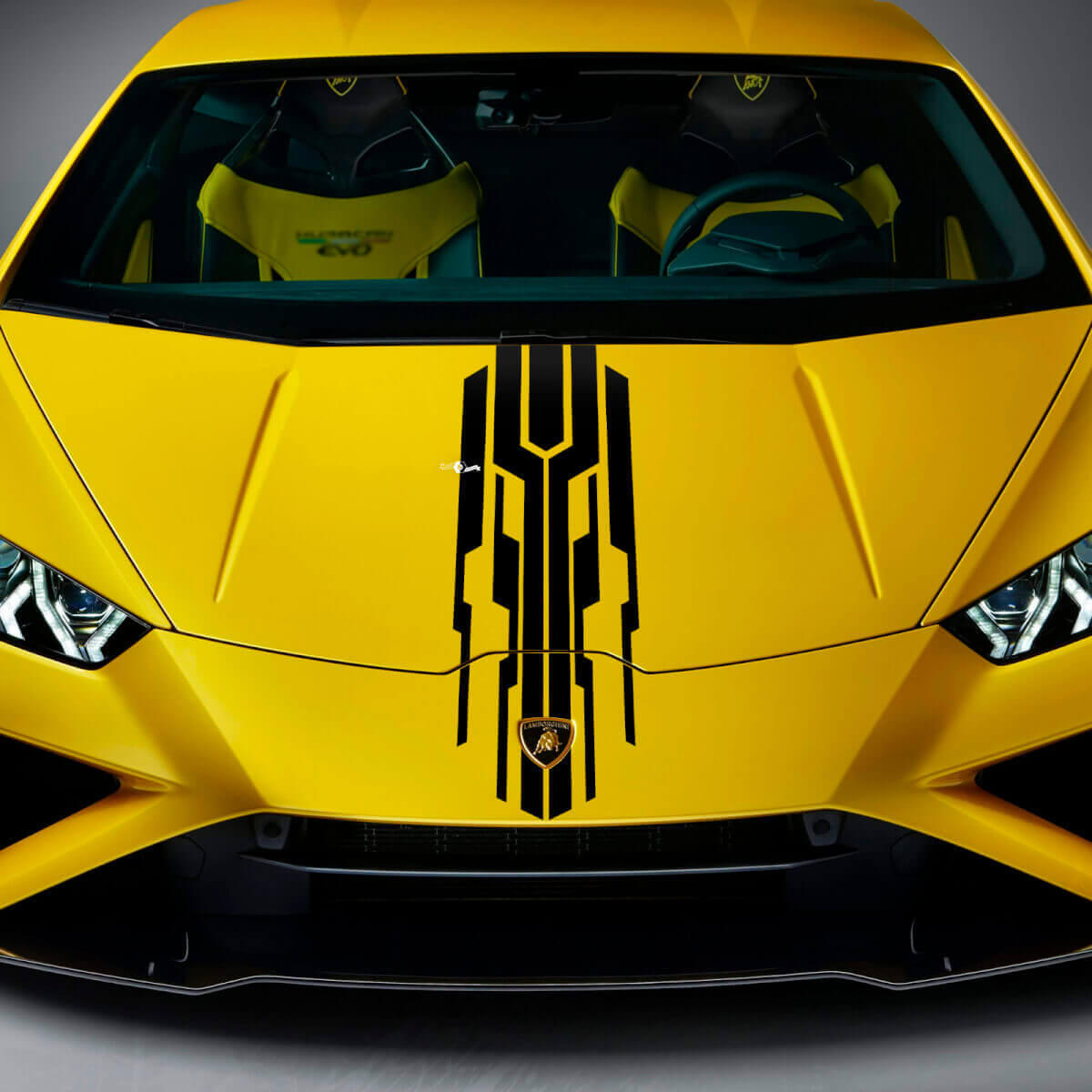 Motorhauben-Rennstreifen Vinyl-Aufkleber Grafik 2 für Lamborghini Huracan Evo