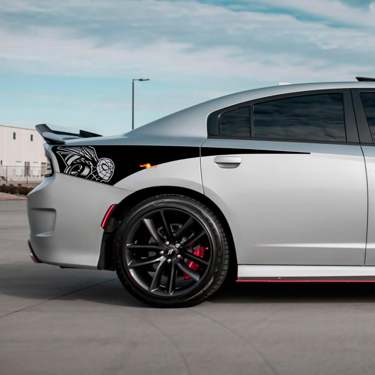 Spider Scat Pack Heckviertel-Seitenstreifen-Vinylaufkleber für Dodge Charger