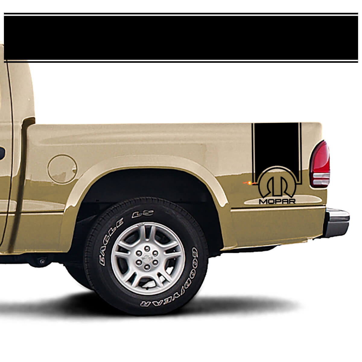 Mopar-Stil Vinyl-Aufkleberset für hintere Seitenstreifen für Dodge Dakota