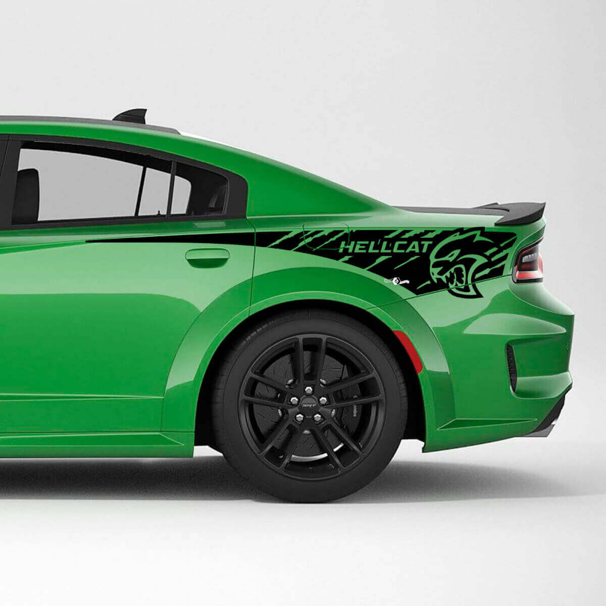 Hellcat Kratzspuren Abgenutzte Heckseiten-Streifen Vinylaufkleber für Dodge Charger