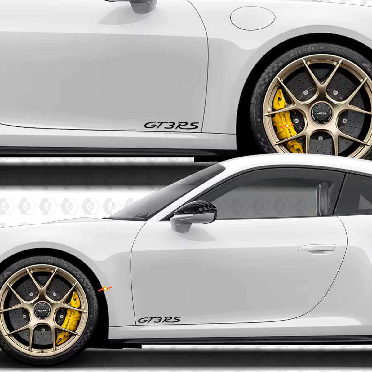 GT3 RS Seiten- und Heck-Vinylaufkleber-Set für Porsche 911 GT3 RS