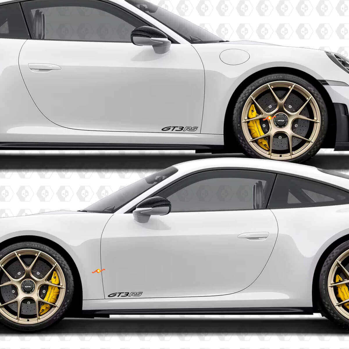 GT3 RS Seiten- und Heck-Vinyl-Aufkleberset für Porsche 911 GT3 RS