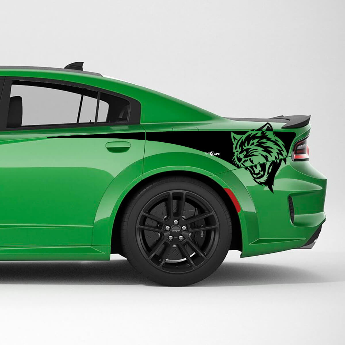 Hellcat Heckseitliche Kotflügelstreifen Vinyl-Aufkleber-Set für Dodge Charger