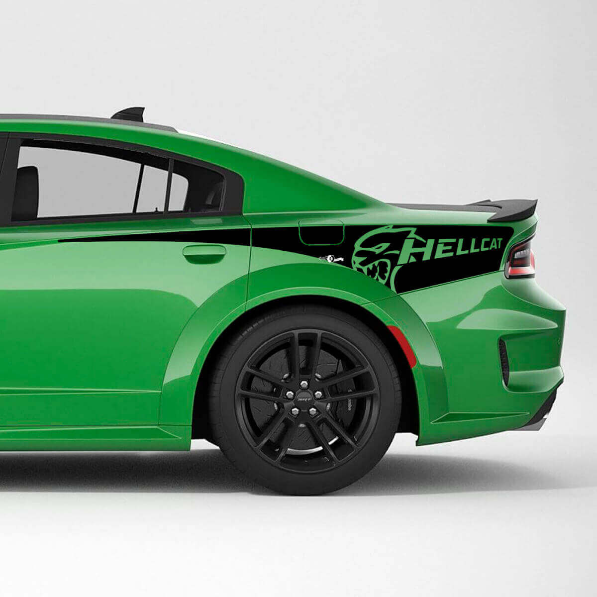 Hellcat Wildcat hinterer Kotflügel Seitenstreifen Vinyl-Aufkleber 2 für Dodge Charger