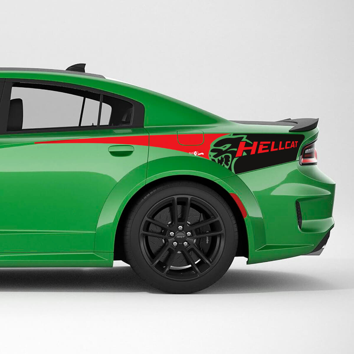 Hellcat SRT 2 Farben Heckviertel Seitenstreifen Vinyl Aufkleber für Dodge Charger
