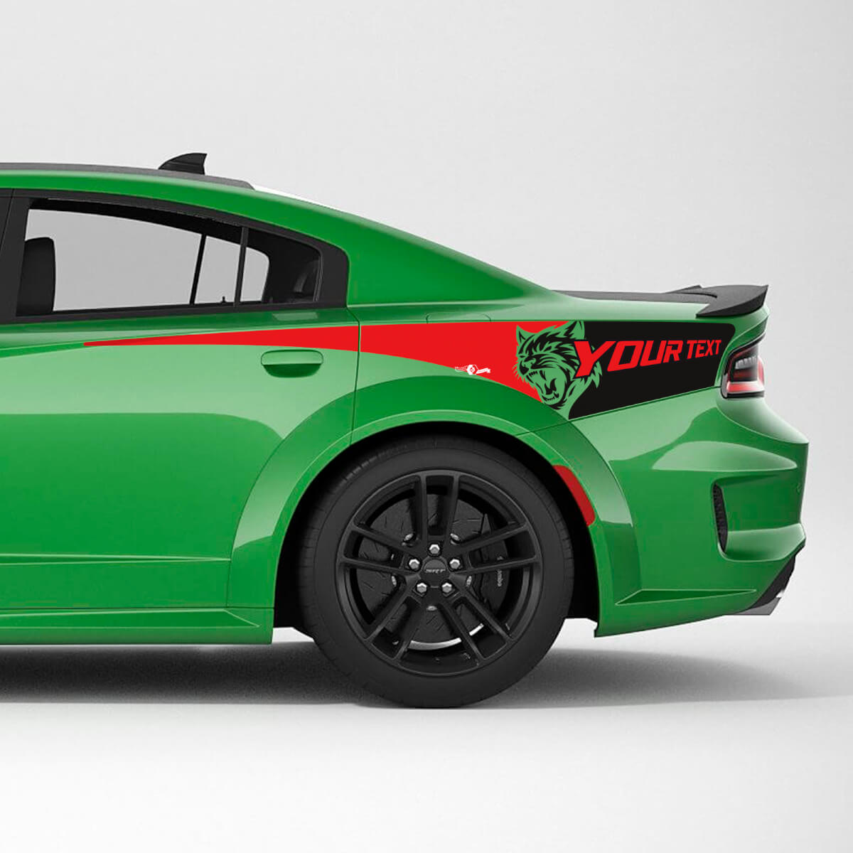 Hellcat Wildcat Rücksitz Seitlicher Streifen Vinyl Aufkleber Set für Dodge Charger