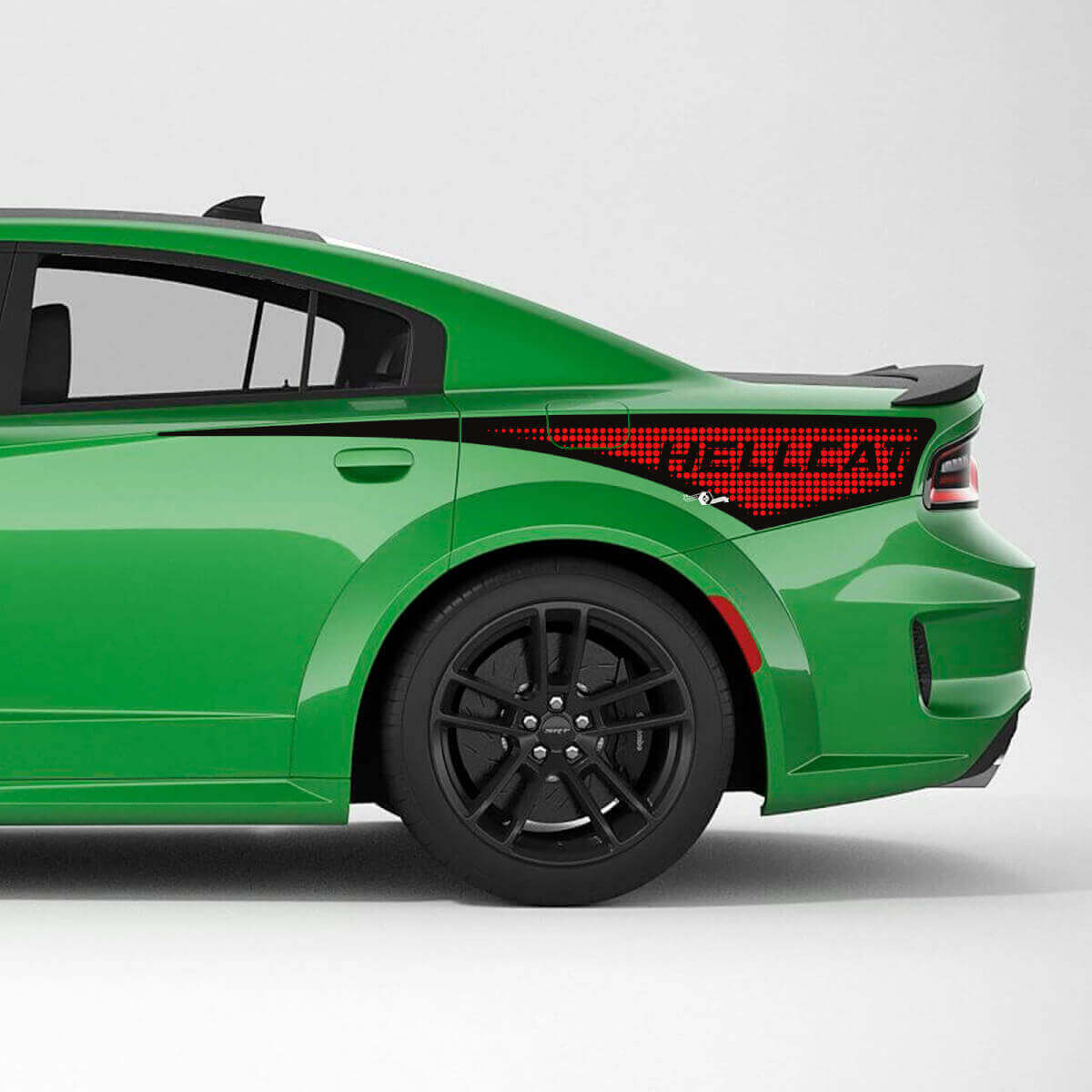 Hellcat perforierte Punkt-Seitenstreifen-Aufkleber für die hintere Viertelverkleidung für Dodge Charger