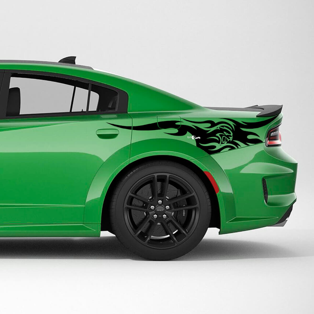 Hellcat SRT Tribal Heckviertel-Seitenstreifen Vinyl-Aufkleber für Dodge Charger
