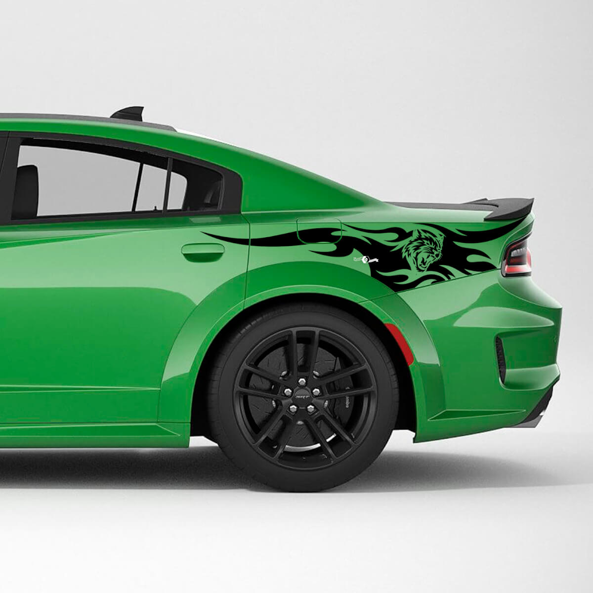 Wildcat Flames Heckseitenstreifen Vinyl-Aufkleberset für Dodge Charger