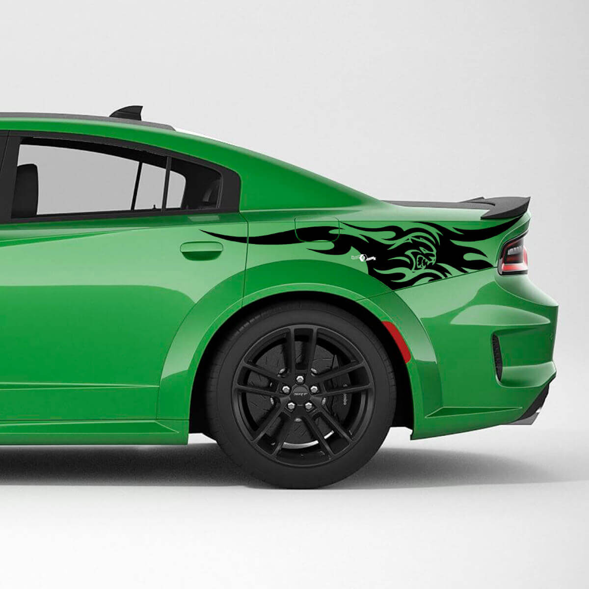 Hellcat SRT Tribal Heckviertel-Seitenstreifen Vinyl-Aufkleber für Dodge Charger

