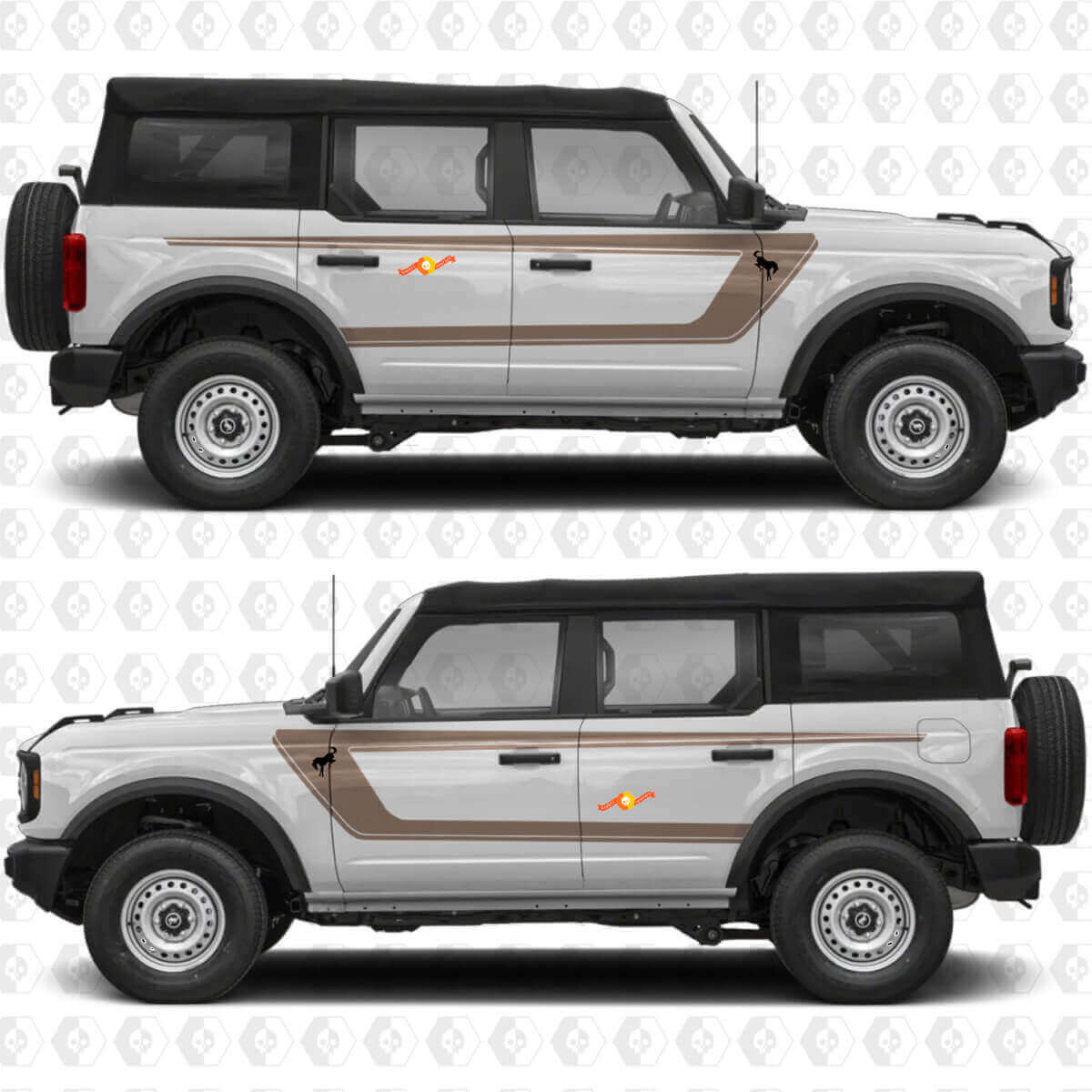 Retro-Streifen Seiten Vinyl Aufkleber Set für Musclecar Pferd