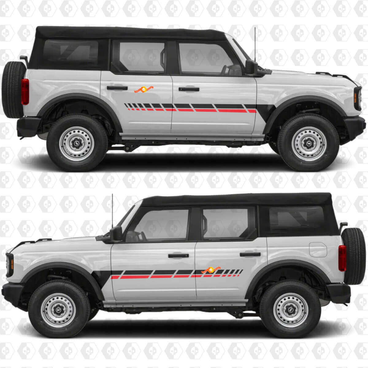 Twin Racing Seitenstreifen Vinyl-Aufkleber Set für Musclecar Pferd