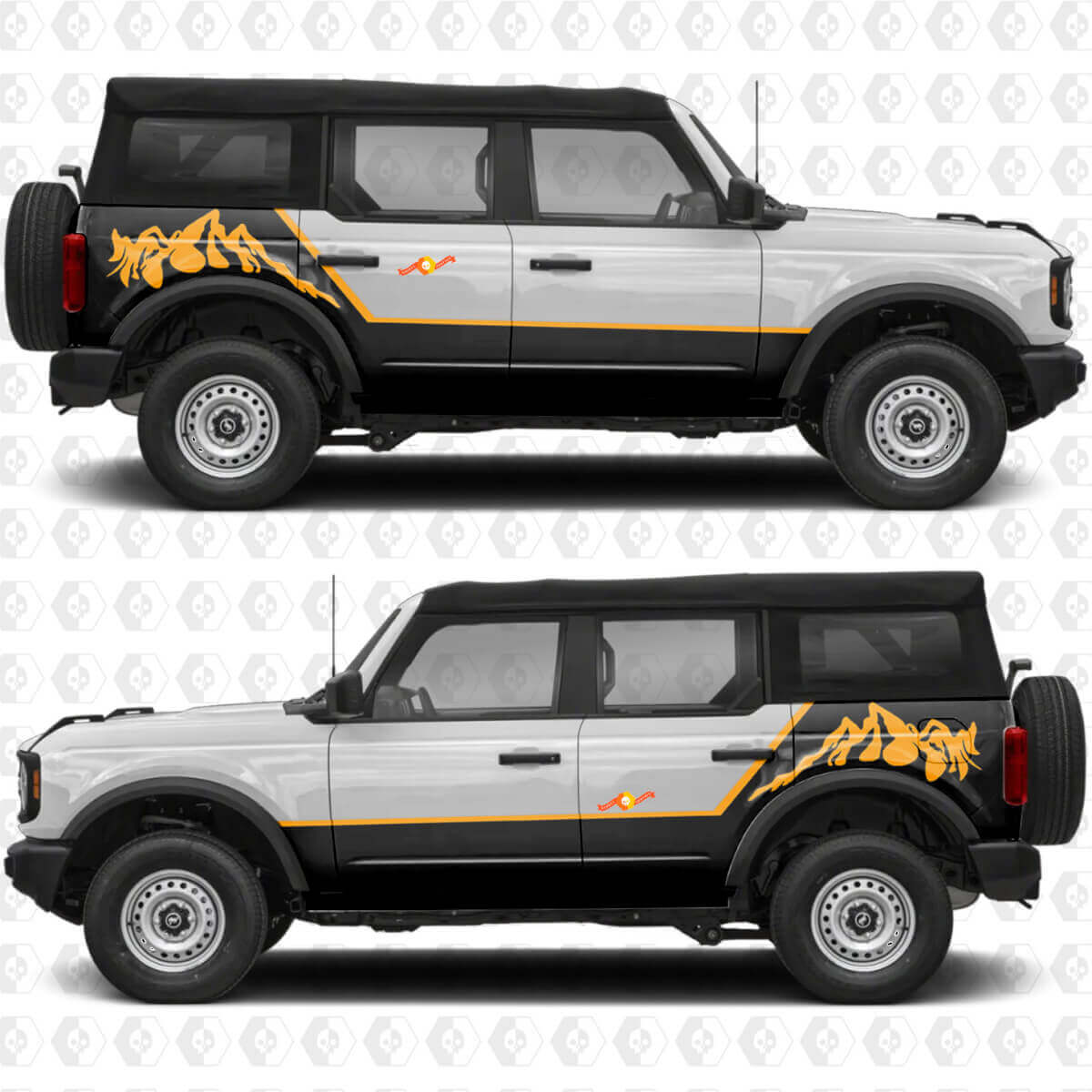 Mountain Style Streifen Seiten Vinyl Aufkleber Set für Musclecar Pferd