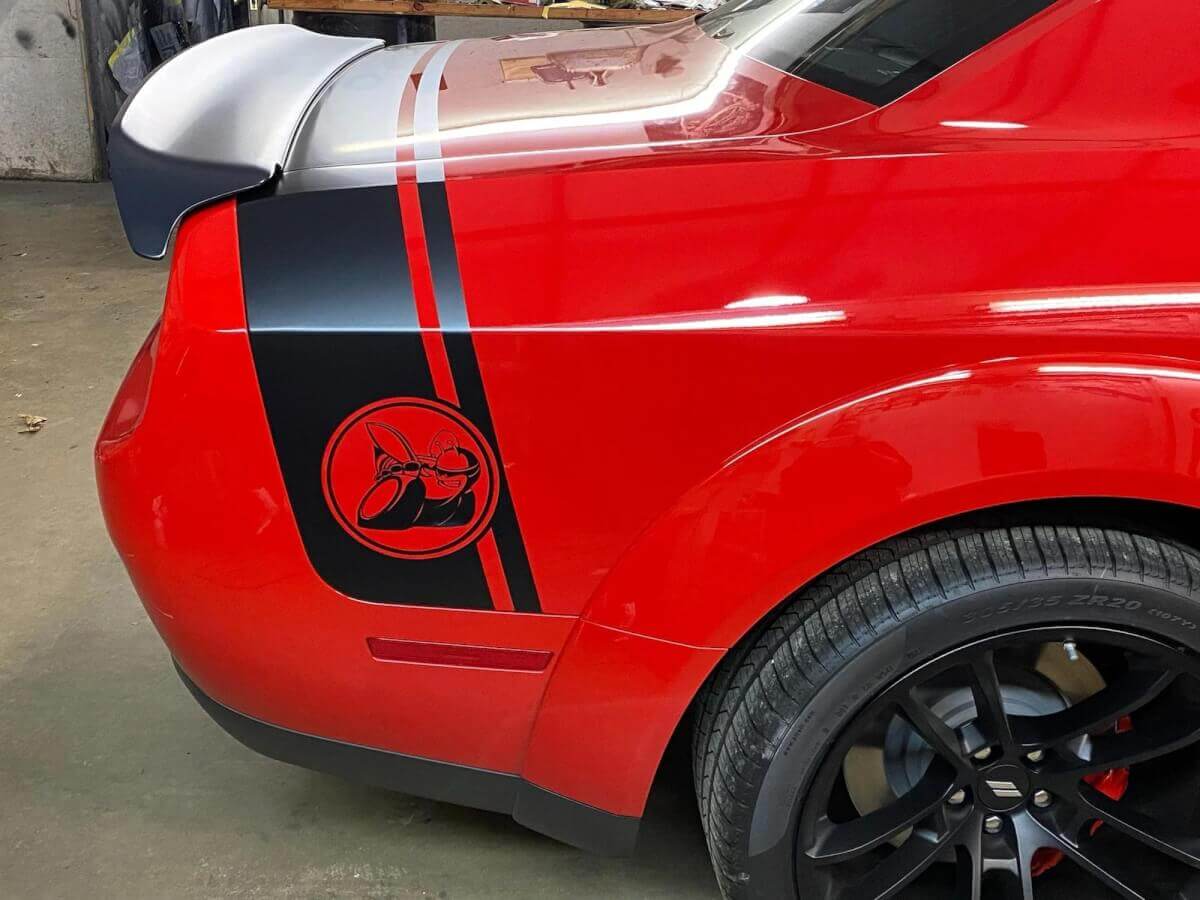 Scat Pack Style Heckklappen-Streifen Vinyl-Aufkleber-Kit für Dodge Challenger