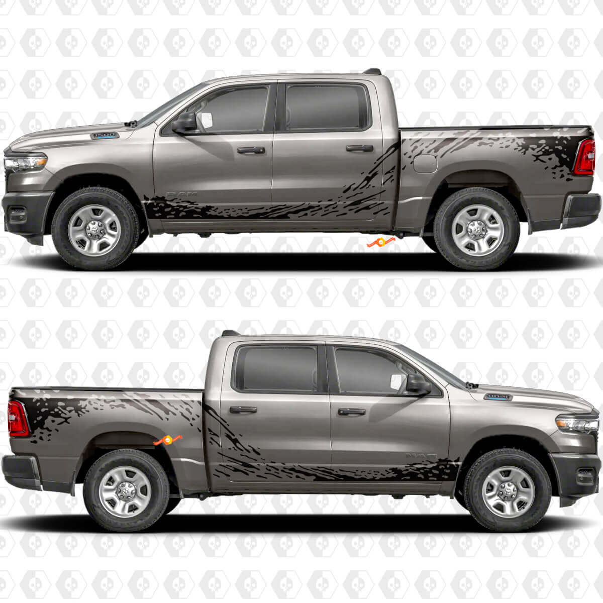 Schlammspritz-Grafiken Seitliche Vinyl-Aufkleber Set für Dodge RAM 1500