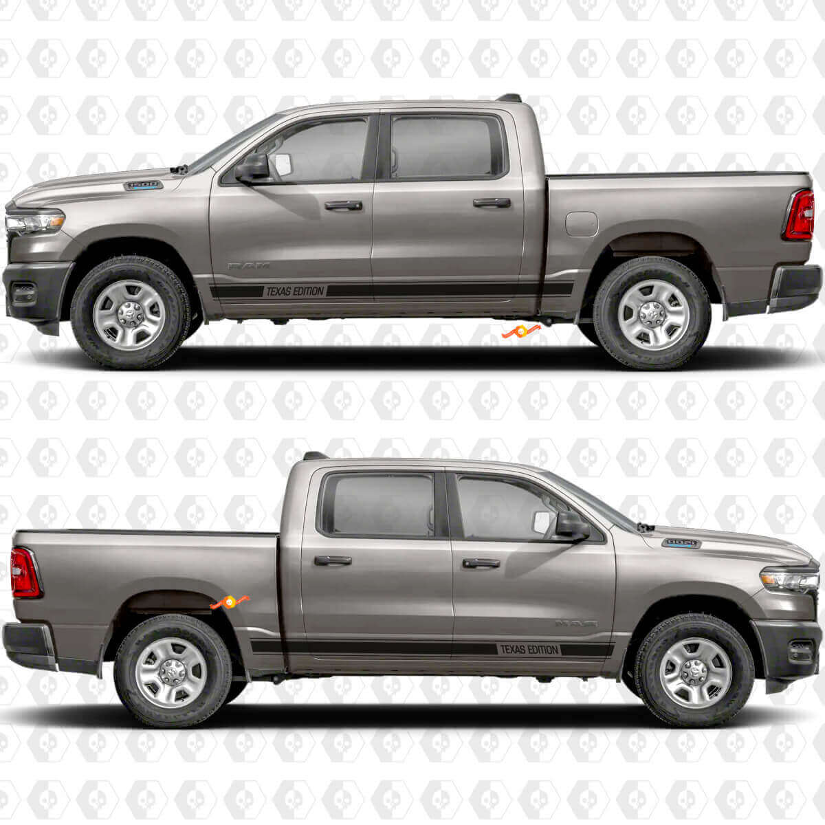 Individuelle Performance Rocker Panel Seiten Tür Streifen Aufkleber Grafik 3 für Dodge RAM 1500