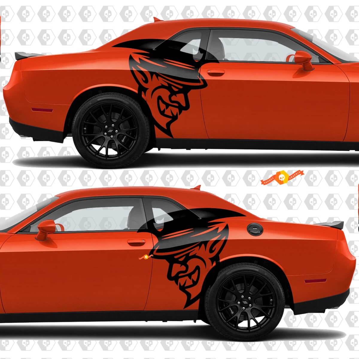 Pursuit Demon Side Logo Car Vinyl Decal Graphic Sticker Cast for Dodge Challenger Demon SRT