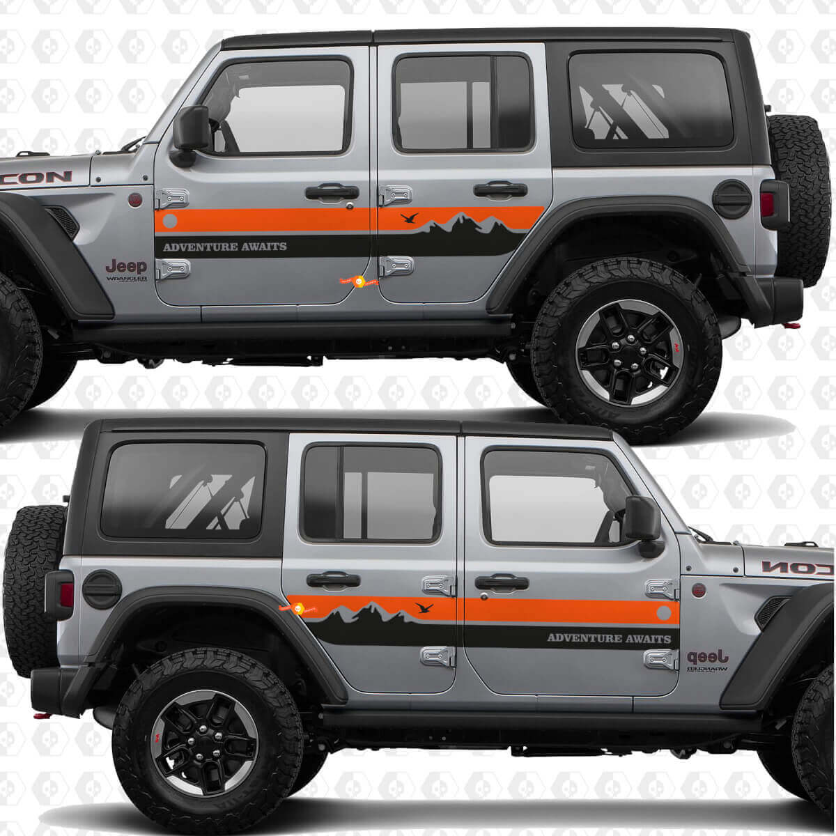 Mountain Style Seitenstreifen Vinyl Aufkleber Set für Jeep Wrangler