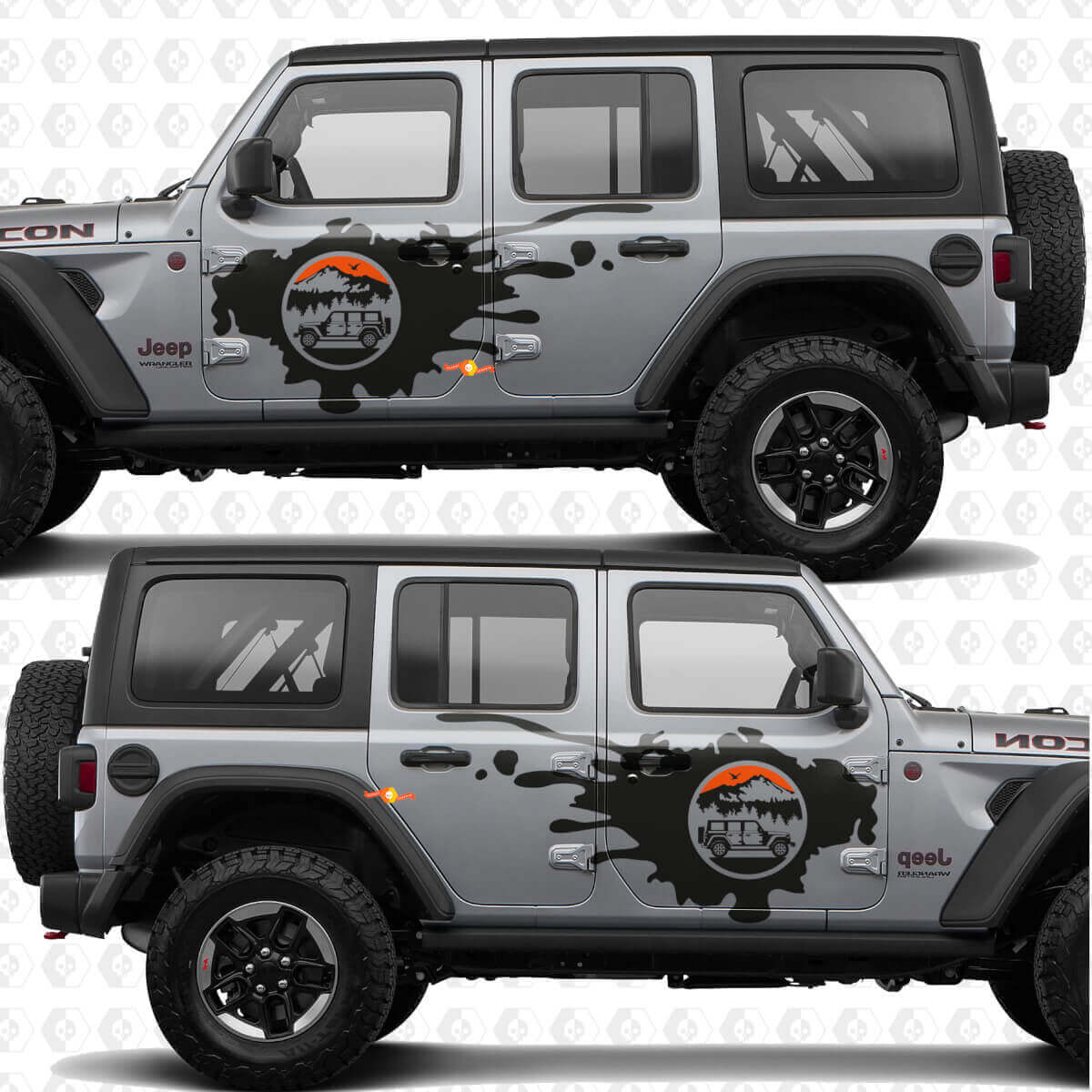 Berge Natur Overland Seiten Vinylaufkleber für Jeep Wrangler