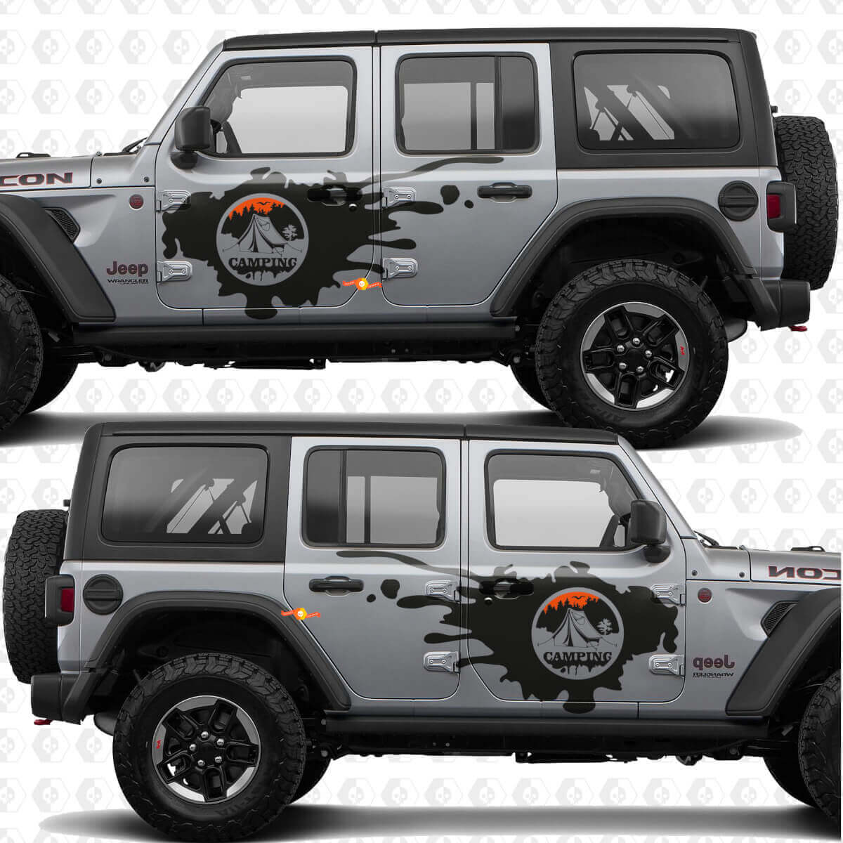 Berge Natur Camping Seiten Tür Streifen Vinylaufkleber für Jeep Wrangler