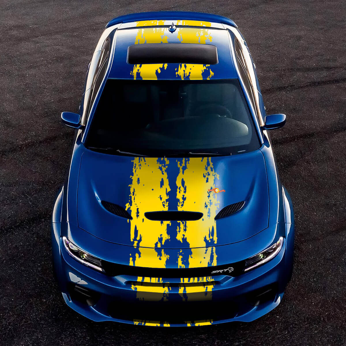Spritzschutz-Stil Doppeltes oberes Seitenstreifen-Vinylaufkleber-Kit für Dodge Challenger oder Charger