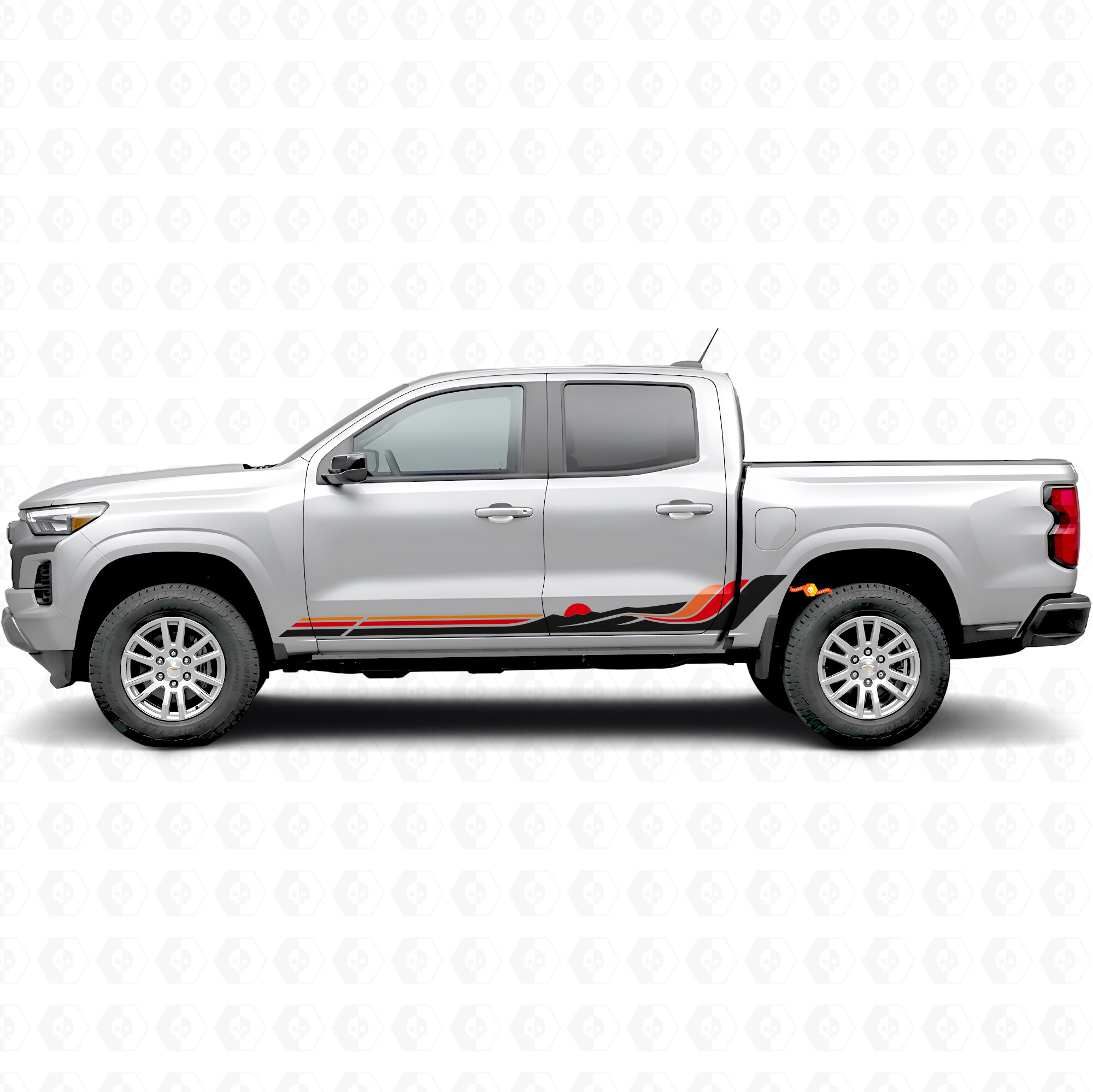 Retro Mountain Wave Tür- & Schweller-Vinylstreifen für Chevrolet Colorado 3. Generation 2023-2026