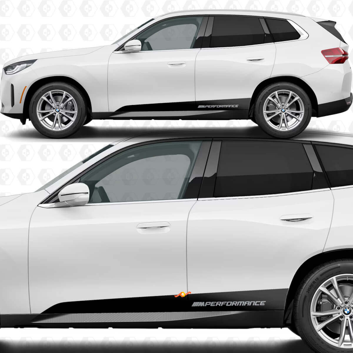 Seitliche Türschwellerstreifen M Performance Aufkleberset für BMW X3 G45