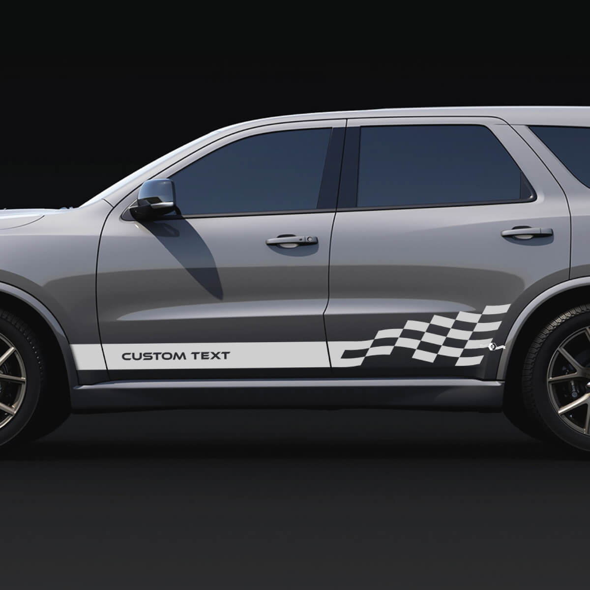 Individuelle Seitenaufkleber mit Schachbrett-Streifen aus Vinyl für Dodge Durango