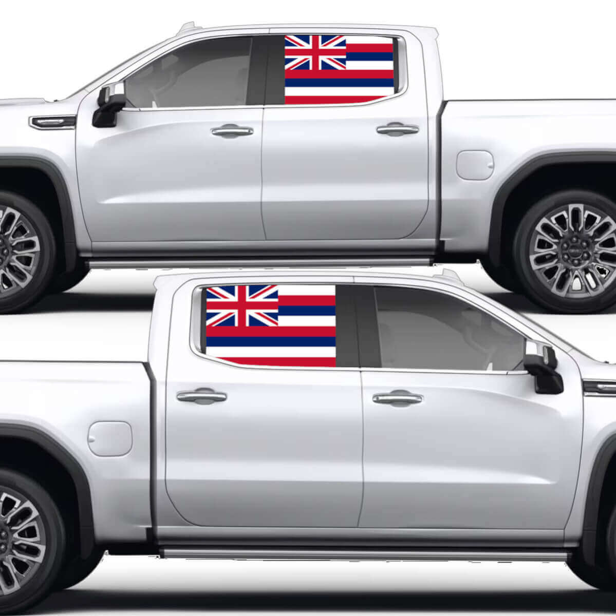 Hawaiianische Flagge Seitenfenster Farbiger Vinyl-Aufkleber für GMC Sierra