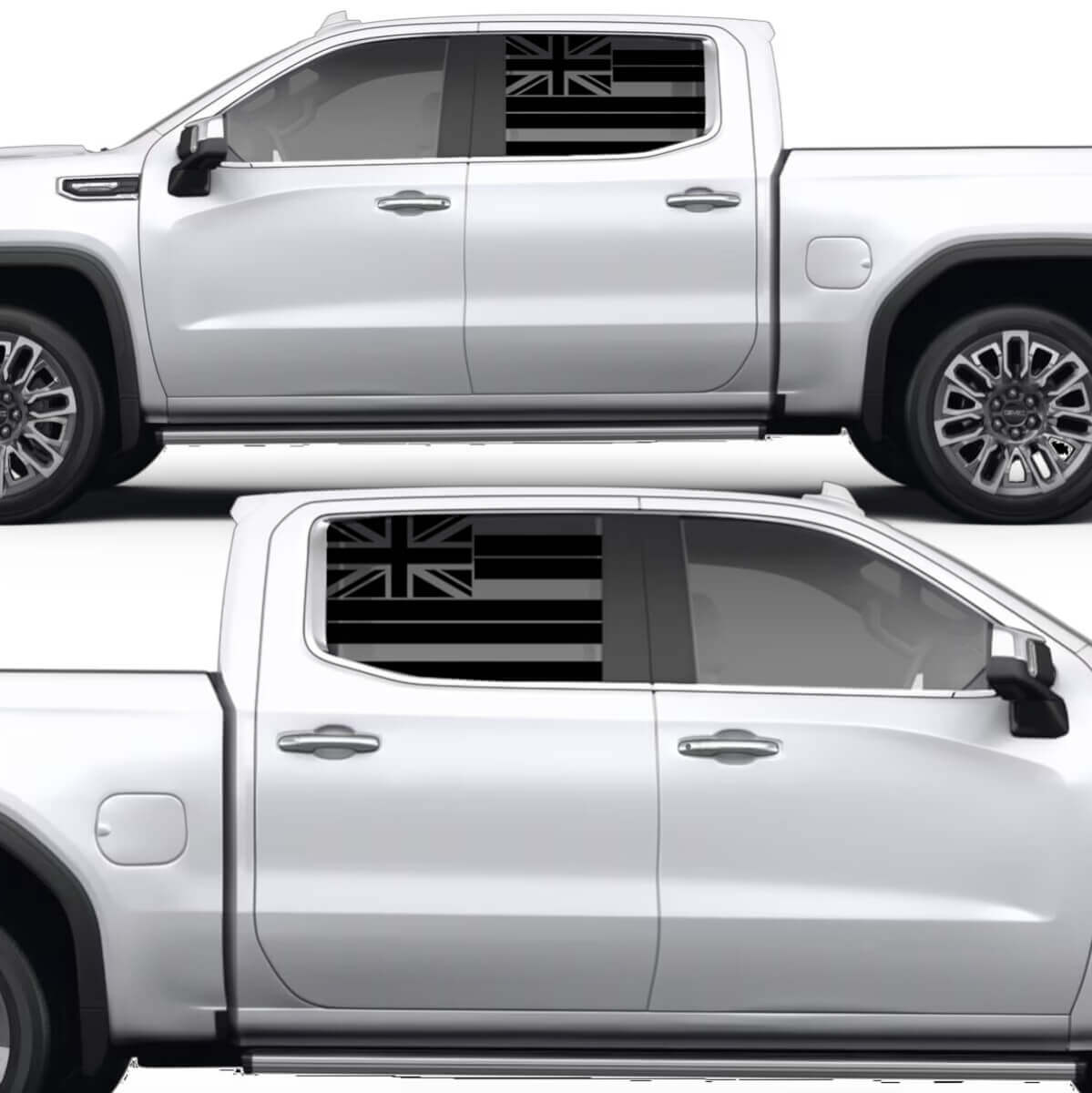 Hawaiianische Flagge Seitenfenster Vinyl-Aufkleber für GMC Sierra