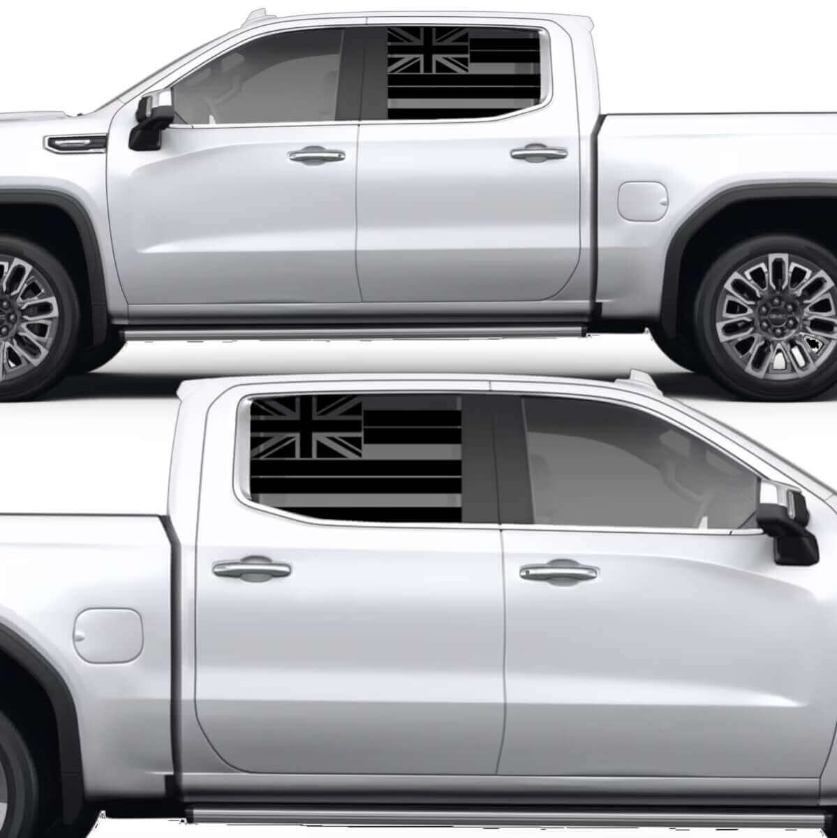 Hawaiianische Flagge Seitenfenster Vinyl-Aufkleber für GMC Sierra