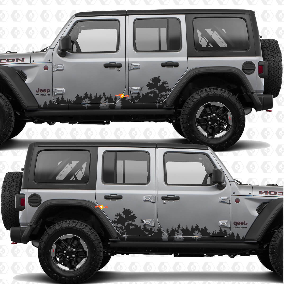Forest Nature Landschaft Seitentüren Vinylaufkleber passend für Jeep Wrangler