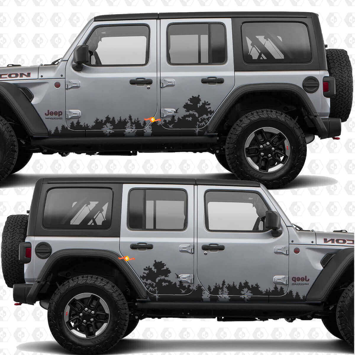 Wald Natur Landschaft Seiten Türen Vinyl Aufkleber passend für Jeep Wrangler JL