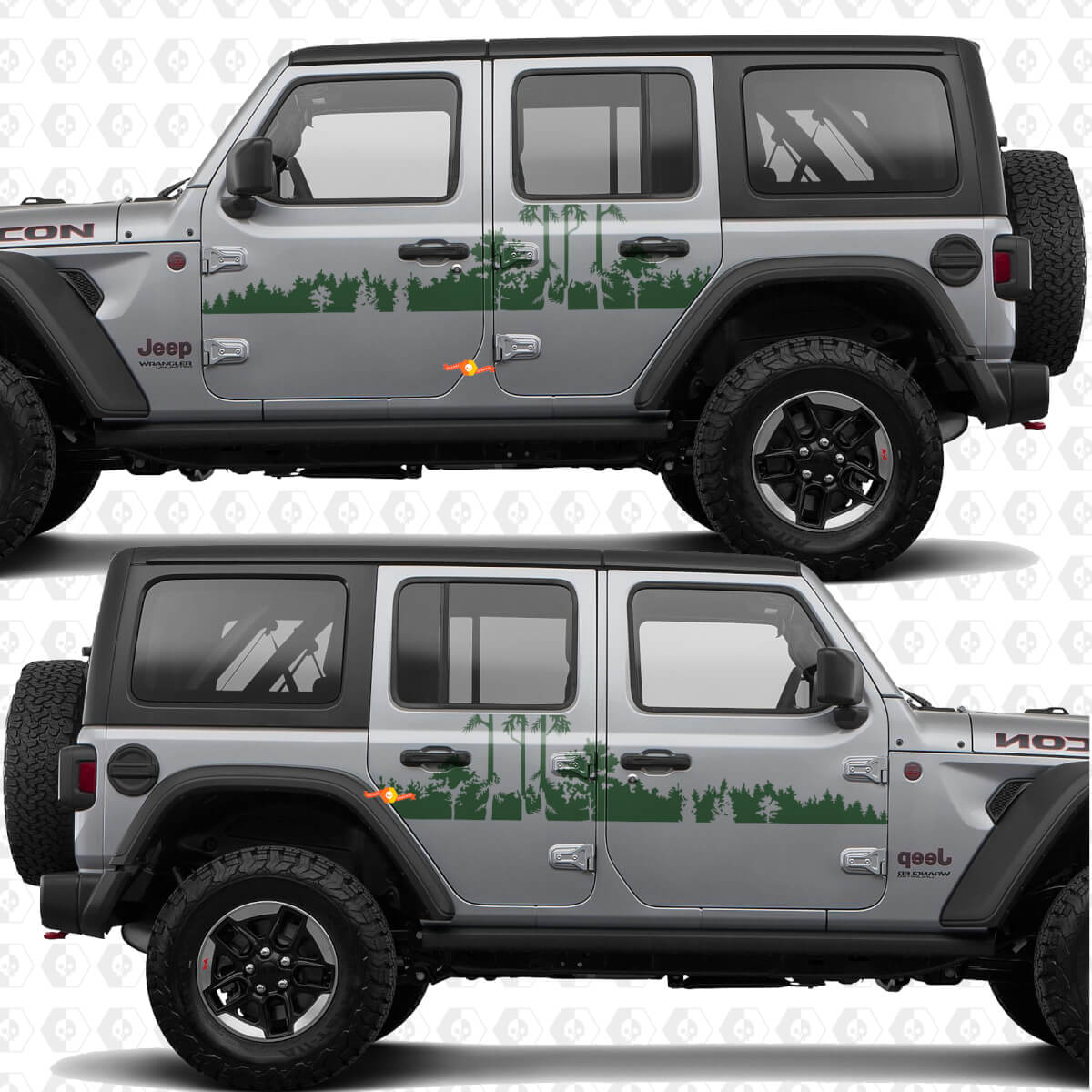 Forest Side Türen Vinyl-Aufkleber passend für Jeep Wrangler