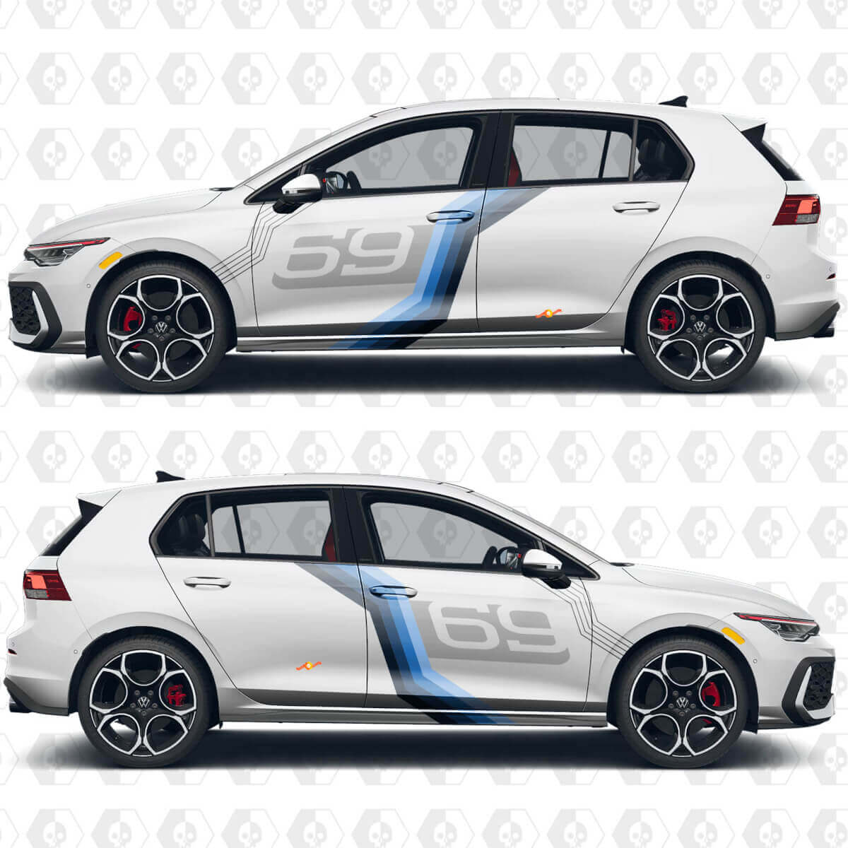 Benutzerdefinierte Nummernfolie Sport Vinyl-Aufkleber für Volkswagen Golf Gti