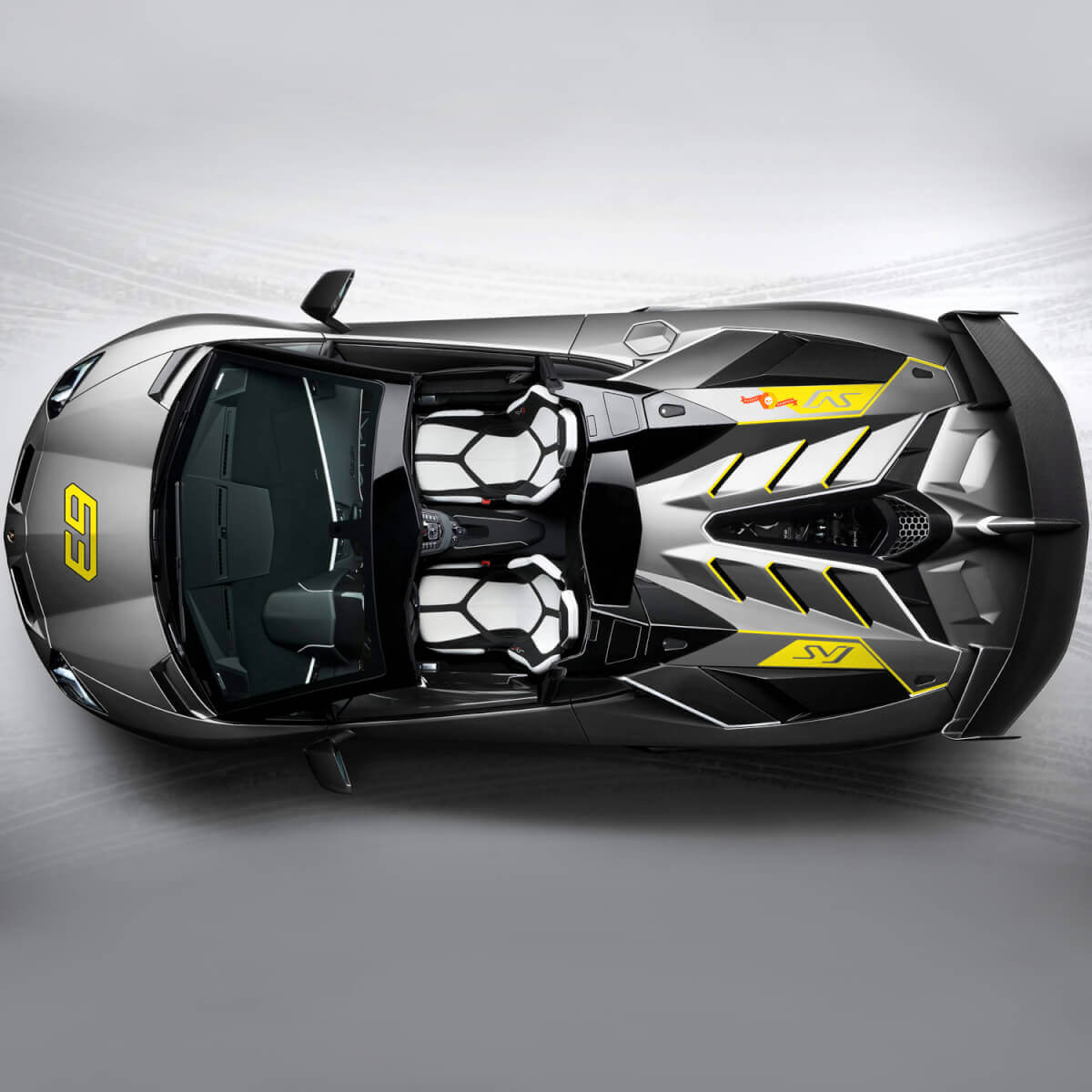 63 SVJ Seitenhaubenaufkleber Sticker Grafik Lamborghini Aventador SVJ